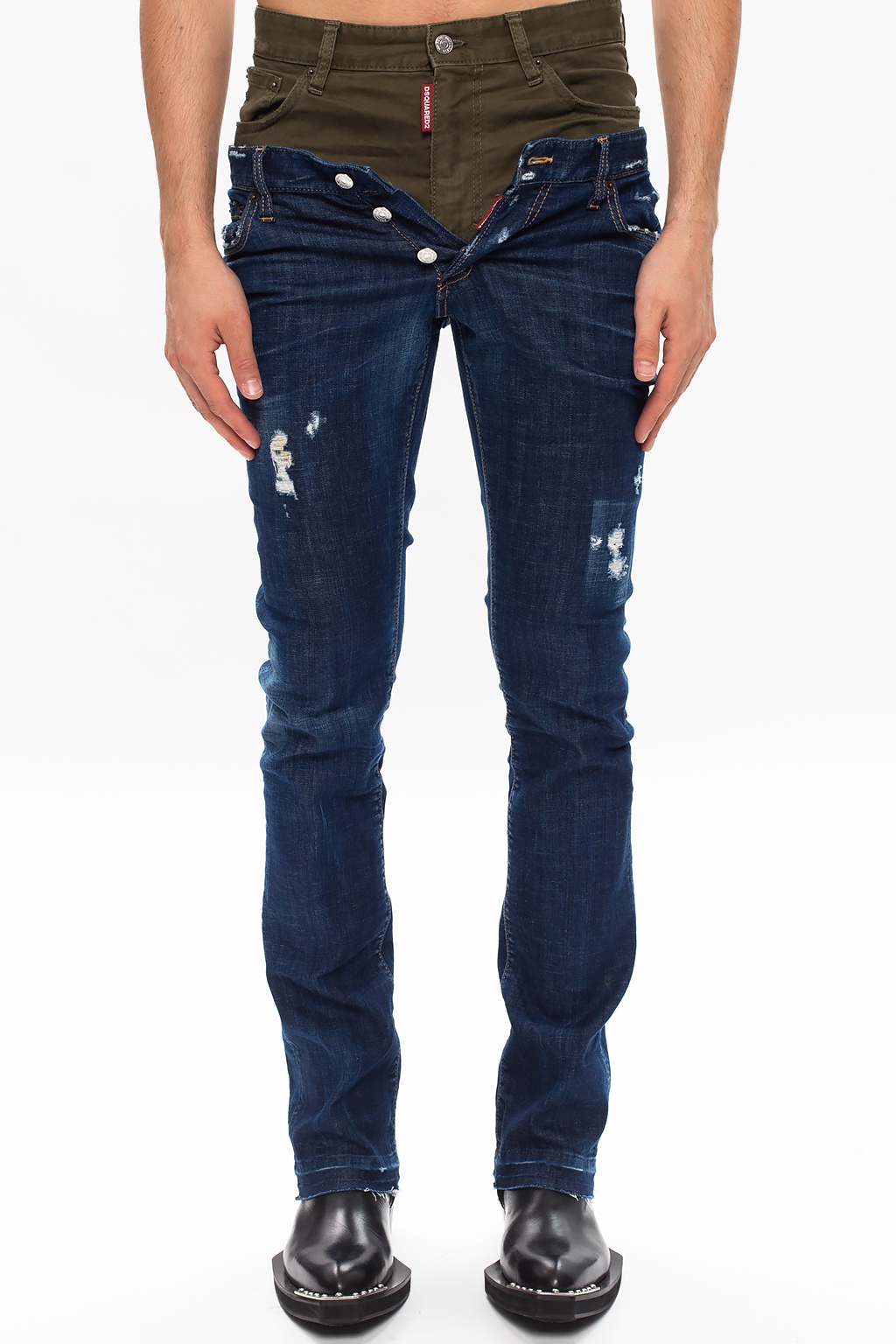 Dsquared2 'Twin Pack Straight Leg Sharpei Jean' raw edge jeans